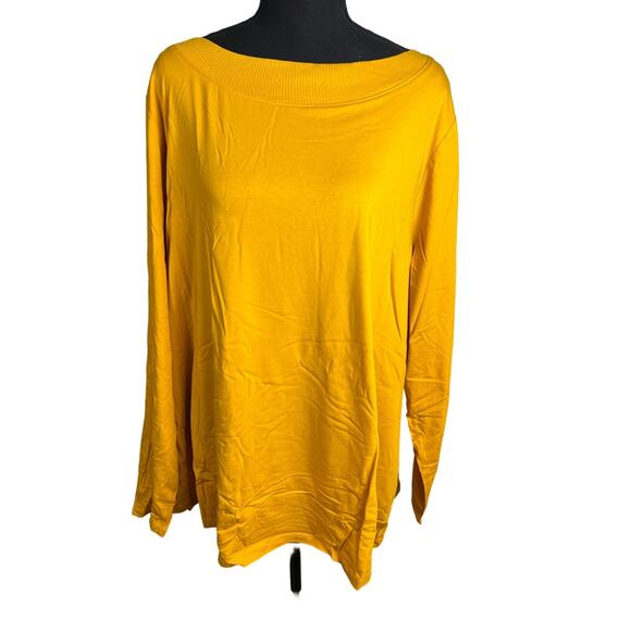 Anybody Cozy Knit Criss Cross Back Long Sleeve Top GOLDEN NWOT SIZE 3XL - Picture 4 of 9